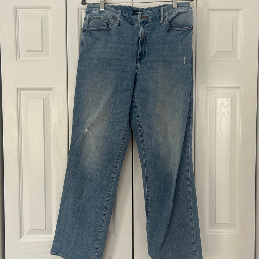 Express Light Blue Women's Straight Leg Jeans Size 30